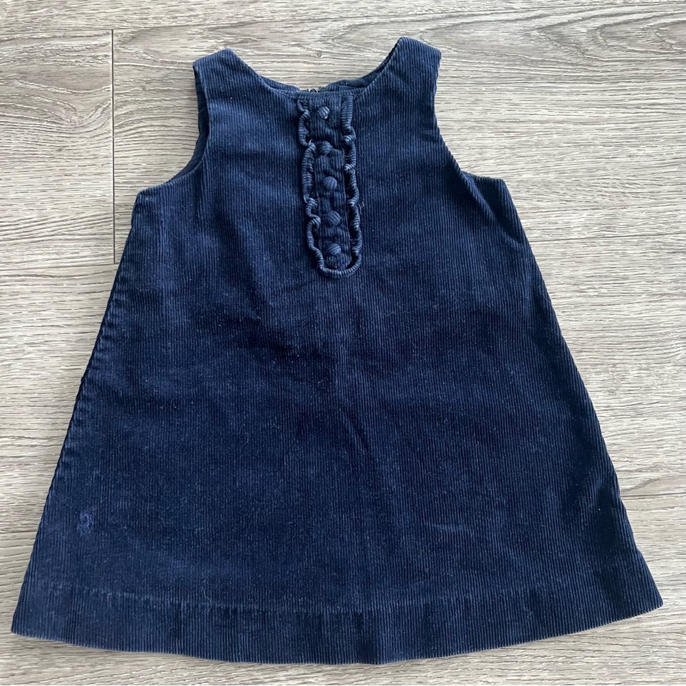 Ralph Lauren Navy Blue Corduroy Dress size 12 month